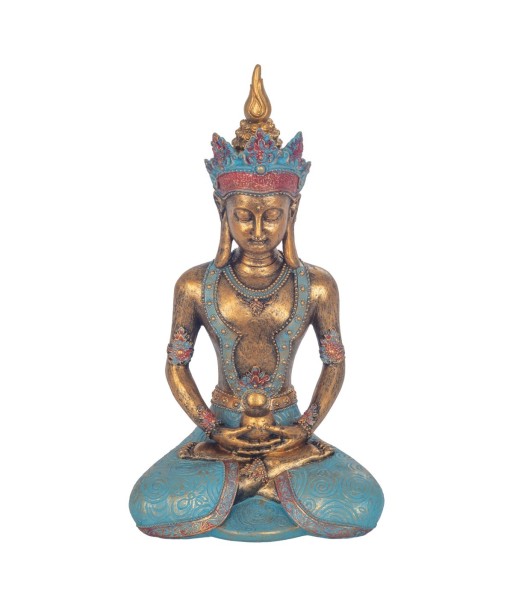Figura de Buda Dorado en Resina - Decoración Oriental para Hogar, Meditación y Espiritualidad