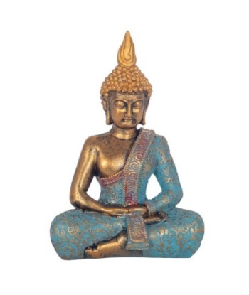 Figura de Buda Dorado en Resina - Decoración Oriental para el Hogar, Meditación y Feng Shui, 15 cm