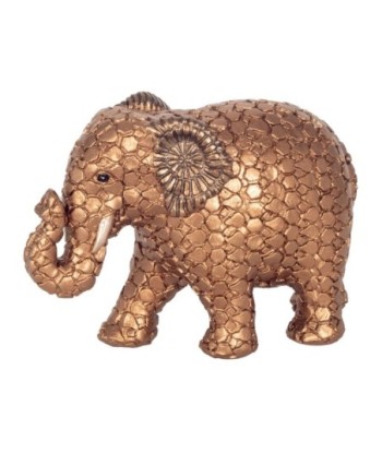 Figurita de Elefante Étnico de Resina, Decoración Africana para Hogar, Regalo Original y Artesanal, 12 cm