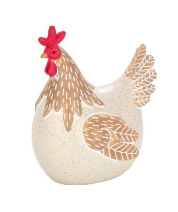 Figura decorativa de gallina en resina blanca para estilo rústico, decoración de hogar, colección de animales