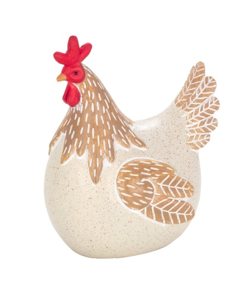 Figura decorativa de gallina en resina blanca para estilo rústico, decoración de hogar, colección de animales