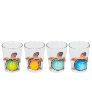 Vasito Tortuga Multicolor 4 Unidades - Decoración Nautica y Regalos Originales para Niños y Adultos