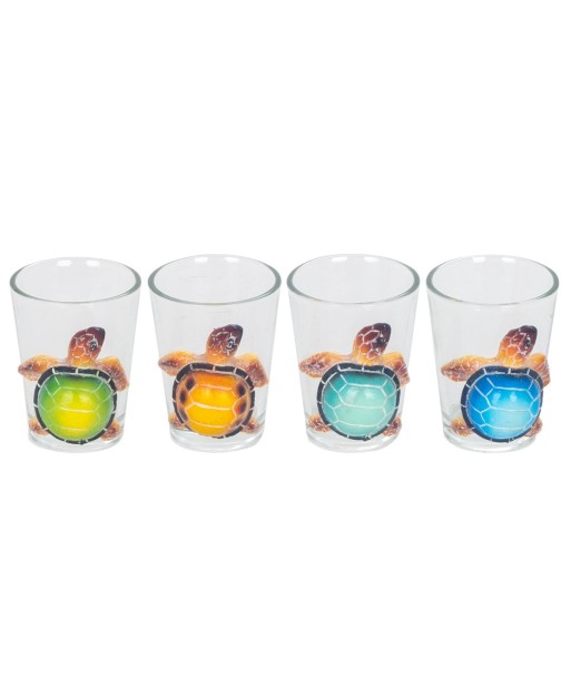 Vasito Tortuga Multicolor 4 Unidades - Decoración Nautica y Regalos Originales para Niños y Adultos