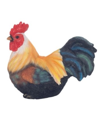 Figura decorativa de gallo rústico en resina para coleccionistas y amantes de la decoración de estilo campestre