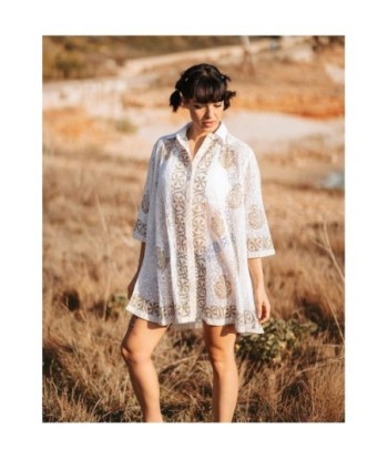 Isla Bonita Moda By SIGRIS - Camisa de Algodón 100% para Mujer, Estilo Ibiza Glam