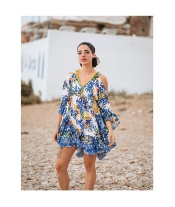 Isla Bonita Moda By SIGRIS - Vestido Corto de Moda Mujer para Todas las Ocasiones