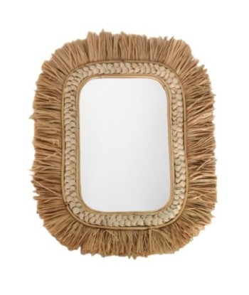 Espejo Decorativo Natural de Palma y Hierba Marina para Hogar, Estilo Bohemio, Ideal para Paredes y Decoración