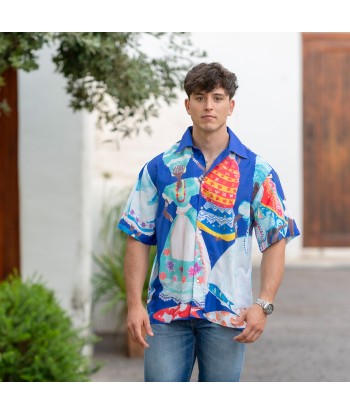 Isla Bonita By Sigris - Camisa Hombre | Con tela transpirable ideal para la playa y el atardecer - seda y viscosa