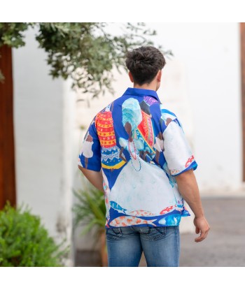 Isla Bonita By Sigris - Camisa Hombre | Con tela transpirable ideal para la playa y el atardecer - seda y viscosa