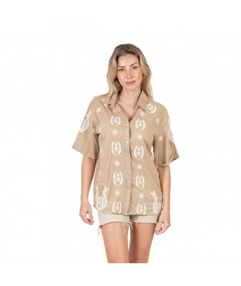 Isla Bonita Moda By SIGRIS - Camisa de Algodón 100% para Mujer, Estilo Glam