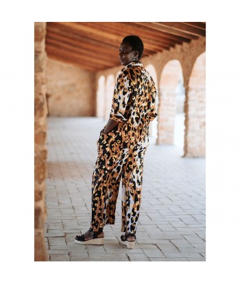 Isla Bonita Moda By SIGRIS - Pantalón de Mujer de Invierno, Estilo Animal Print, Alta Calidad