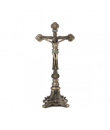 Jesus en la cruz resina bronce