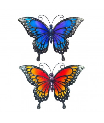 Mariposa metal con cristal rel