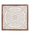 ORIGEN Home Decor - Adorno Mosaico  Adorno Pared | Placas De Madera Blanco - 63x3x63 cm