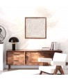 ORIGEN Home Decor - Adorno Mosaico  Adorno Pared | Placas De Madera Blanco - 63x3x63 cm