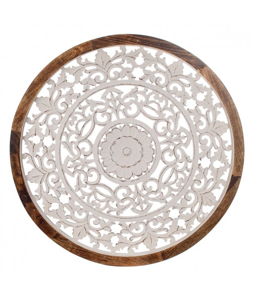 ORIGEN Home Decor - Adorno Mosaico Adorno Pared | Placas De Madera Blanco - 85x4x85 cm ORIGEN Home Decor - Adorno Mosaico Adorno Pared | Placas De Madera Blanco - 85x4x85 cm