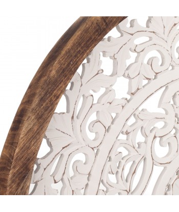 ORIGEN Home Decor - Adorno Mosaico  Adorno Pared | Placas De Madera Blanco - 85x4x85 cm