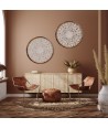 ORIGEN Home Decor - Adorno Mosaico  Adorno Pared | Placas De Madera Blanco - 85x4x85 cm