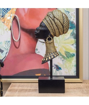 ORIGEN Home Decor - Cabeza africana  Figuras | Africanas Y Elefantes Marrón - 28x6x13 cm