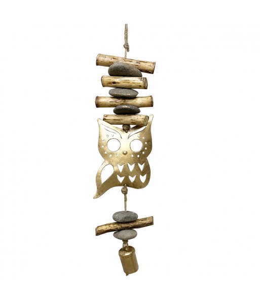 ORIGEN Home Decor - Colgante búho  Decoracion | Colgantes Metal Dorado - 48x5x11 cm