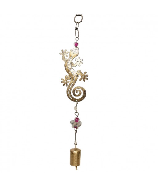 ORIGEN Home Decor - Colgante Lagarto  Decoracion | Colgantes Metal Dorado - 40x3x7 cm