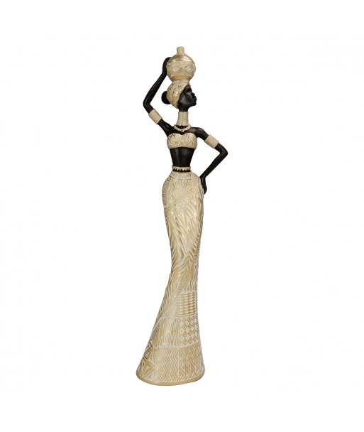 ORIGEN Home Decor - Figura Africana  Figuras | Africanas Y Elefantes Marrón - 36x7x10 cm