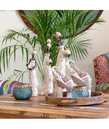 ORIGEN Home Decor - Figura Elefante  Figuras | Africanas Y Elefantes Blanco - 20x6x14 cm