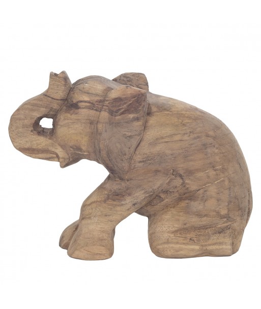 ORIGEN Home Decor - Figura Elefante Sentado  Figuras | Africanas Y Elefantes Marrón - 20x8x26 cm