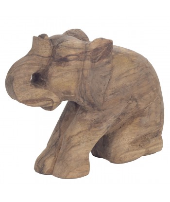ORIGEN Home Decor - Figura Elefante Sentado  Figuras | Africanas Y Elefantes Marrón - 20x8x26 cm