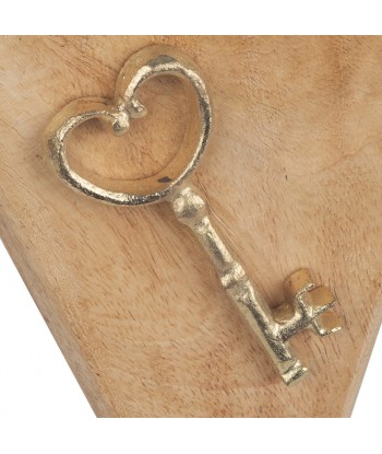ORIGEN Home Decor - Golgante Corazón con llave  Decoracion | Colgantes Marrón - 22x3x14 cm