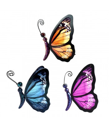 ORIGEN Home Decor - Portavelas mariposa Pack 3 Unidades Decoracion | Jarrones Y Portavelas Multicolor - 24x13x18