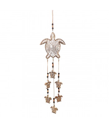 ORIGEN Home Decor Adorno Movil Búho Colgantes Metal | Colgante de metal Plateado - 30x8x2cm