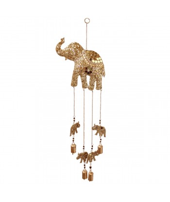 ORIGEN Home Decor Adorno Movil Elefante Colgantes Metal | Colgante de metal Marrón - 35x11x2cm