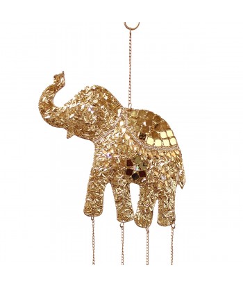 ORIGEN Home Decor Adorno Movil Elefante Colgantes Metal | Colgante de metal Marrón - 35x11x2cm