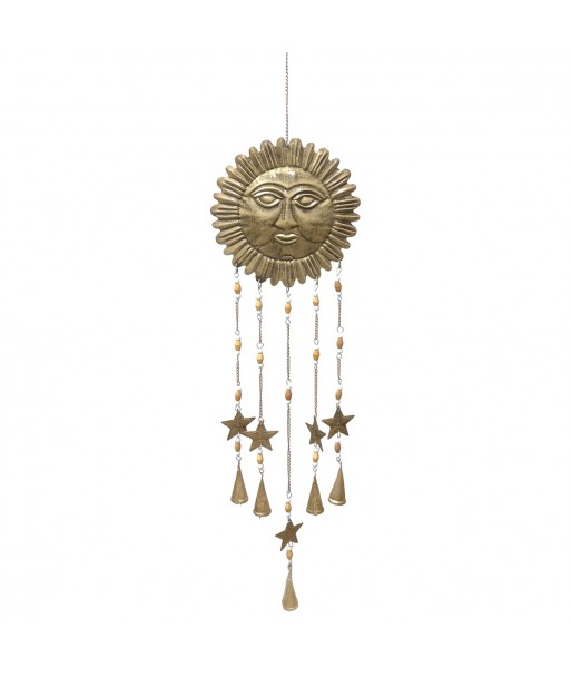 ORIGEN Home Decor Adorno Movil Sol Colgantes Metal | Colgante de metal Dorado - 40x10x1cm
