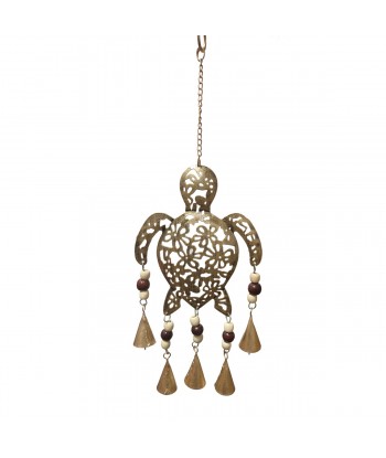 ORIGEN Home Decor Adorno Movil Tortuga Colgantes Metal | Colgante de metal Plateado - 16x6x1cm