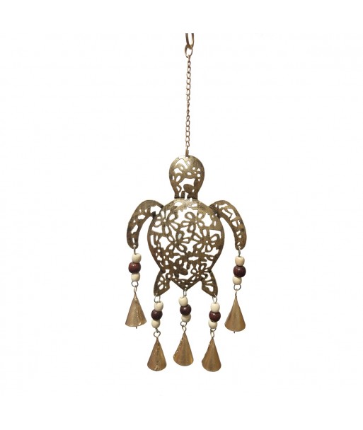 ORIGEN Home Decor Adorno Movil Tortuga Colgantes Metal | Colgante de metal Plateado - 16x6x1cm