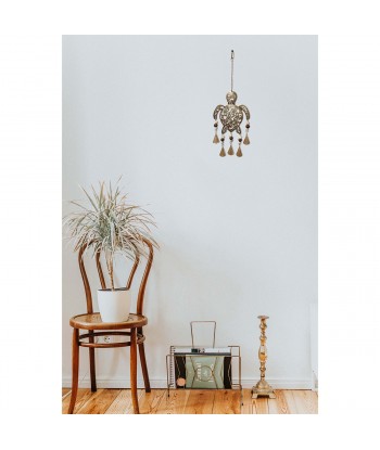 ORIGEN Home Decor Adorno Movil Tortuga Colgantes Metal | Colgante de metal Plateado - 16x6x1cm