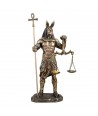ORIGEN Home Decor Anubis Sosteniendo Bascula Bronce | Figura Diosa Verde - 27x15x11cm