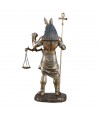ORIGEN Home Decor Anubis Sosteniendo Bascula Bronce | Figura Diosa Verde - 27x15x11cm