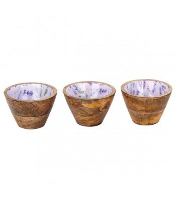 ORIGEN Home Decor Bandeja lavanda con bowls Posavasos | Bandeja Marrón - 3x38x13cm