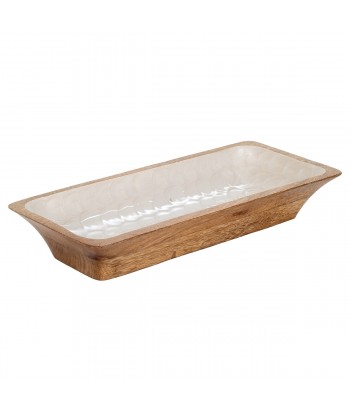ORIGEN Home Decor Bandeja Pequeña Cajas Y Bandejas | Bandeja de Vajilla Crudo Rectangular - 5x33x15cm