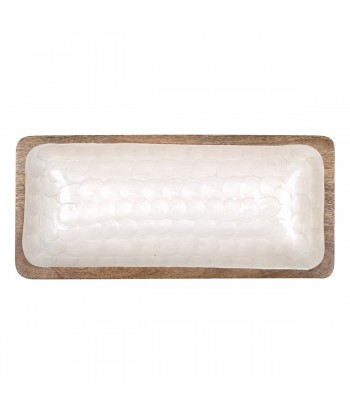 ORIGEN Home Decor Bandeja Pequeña Cajas Y Bandejas | Bandeja de Vajilla Crudo Rectangular - 5x33x15cm