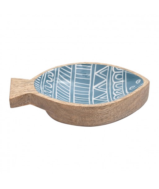 ORIGEN Home Decor Bandeja pez Bandejas | Bandeja de Decoración Azul - 4x18x11cm