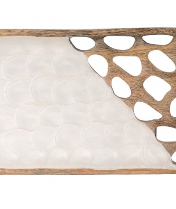 ORIGEN Home Decor Bandeja Rectangular Pequeña Cajas Y Bandejas | Bandeja de Decoración Blanco - 3x28x13cm