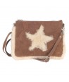 ORIGEN Home Decor Bandolera con Corazón Bolsos Y Sombreros | Bandolera Marrón - 18x25x2cm