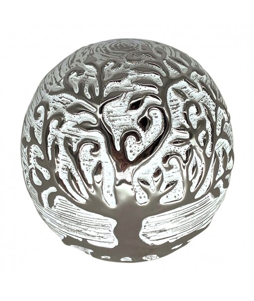 ORIGEN Home Decor Bola decorativa Árbol Vida Jarrones Y Portavelas | Bola de Decoración Gris Redondo - 9x10x10cm