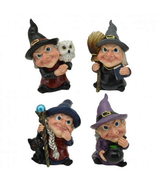 ORIGEN Home Decor Bruja 4U Fantasia Gris - Figura de Persona 9x7x6cm