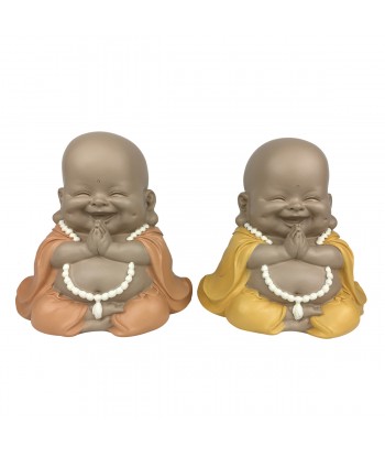 ORIGEN Home Decor Buda Maitreya 2U Budas Figura de Buda Marrón - 20x15x10cm