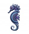 ORIGEN Home Decor Caballito De Mar Jardin | Figura Marinera Azul - 31x13x2cm
